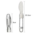 thumbnail image 2 of 3Pcs Collapsible Folding Cutlery Set Portable Dinnerware Set Camping Fork Spoon Knives Spork Dinner Set 304 Stainless Steel Tableware, 2 of 4