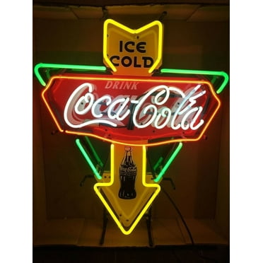 Queen Sense 20"x16" Ice Cold Drink Cola Neon Sign HD Vivid Printing Handmade Artwork Neon Light 120CCICVVDV2