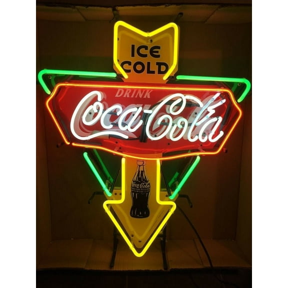 Queen Sense 20"x16" Ice Cold Drink Cola Neon Sign HD Vivid Printing Handmade Artwork Neon Light 120CCICVVDV2