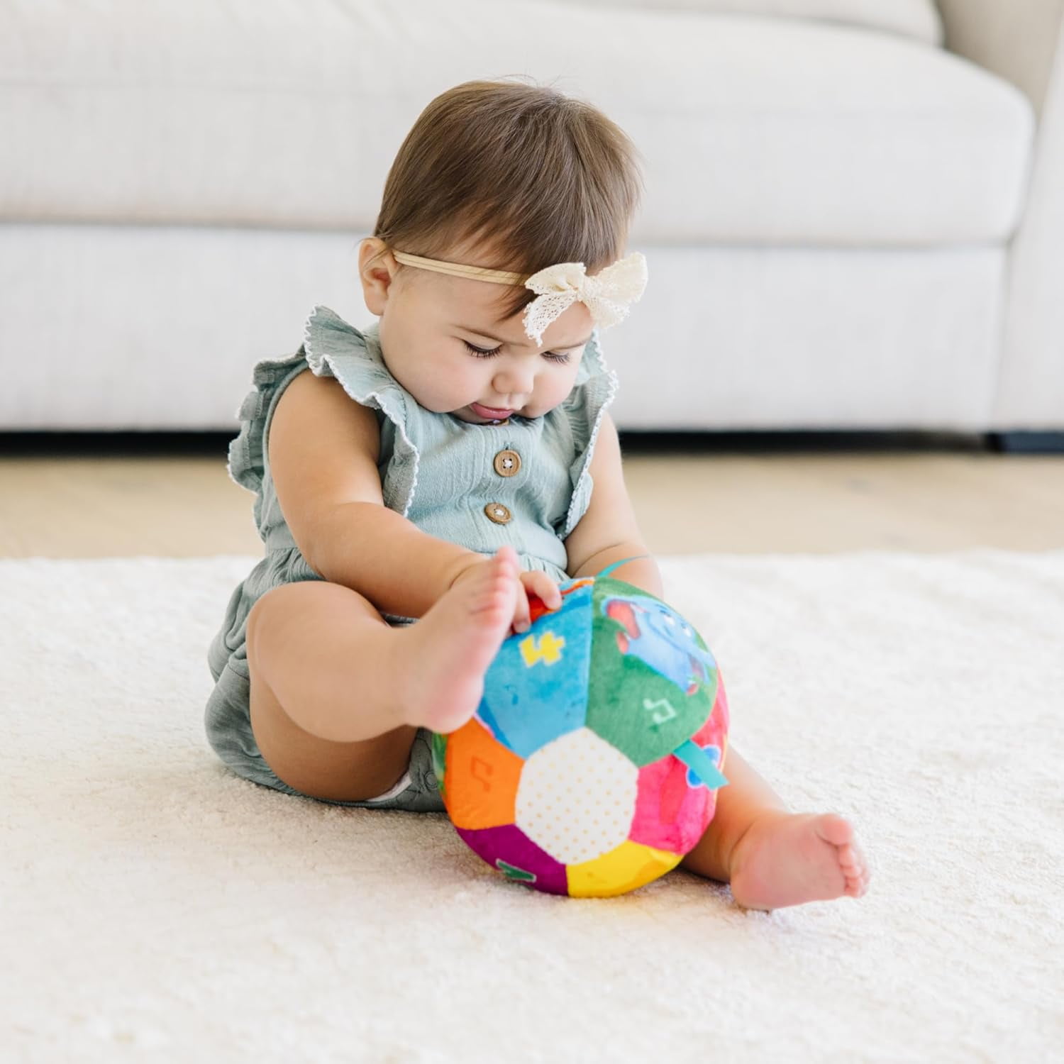 Move2Play, Hilariously Interactive Baby Ball with Music & Sound Effects | First Birthday Gift | Toddler Toy for Boys & Girls | Age 6, 9, 12, 18+ Month | 1, 2+ Year's Old (Baby Ball)