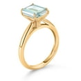 thumbnail image 4 of Gem Stone King 10K Yellow Gold Sky Blue Simulated Aquamarine Solitaire Engagement Ring for Women (2.30 Cttw, Octagon 9X7MM, Gemstone, Available in Size 5, 6, 7, 8, 9), 4 of 7