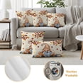 thumbnail image 5 of Outdoor Pillow Covers 16x16 Set of 2, Gnomes Pumpkin Fall Waterproof Patio Throw Pillow Covers for Couch Sofa Chair, Maple Leaves Thanksgiving Branches Decorative Pillowcases for Throw Pillows, 5 of 9