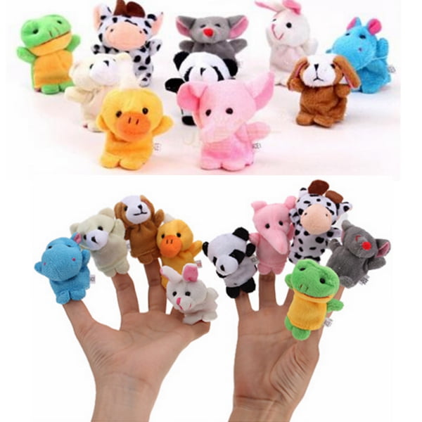 6PC Baby Kids Plush Cloth Play Game Learn Story Family Finger Puppets Toys Set 