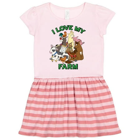 

Inktastic I Love My Farm with Happy Farm Animals Gift Toddler Girl Dress