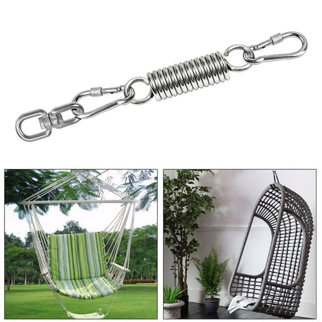 Silla de hamaca de acero inoxidable Shamjiam ganchos de mosquetón capacidad 500 4 piezas