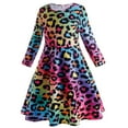 thumbnail image 3 of Girls Dresses Long Sleeve Casual Printed Dancing Princess Dress Party Swing Dresses for Kids 2-10 Years, 3 of 4