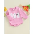thumbnail image 6 of Aojekbee Baby Girl Rompers Crew Neck Long Sleeve Ghost Print Jumpsuits Halloween Clothes Bodysuits, 6 of 10