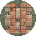 thumbnail image 1 of Ahgly Company Indoor Round Abstract Saddle Brown Abstract Area Rugs, 4' Round, 1 of 6