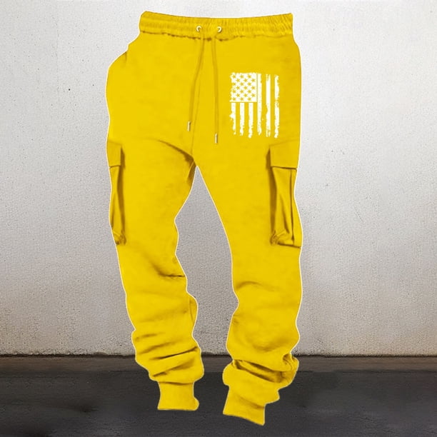 Pantalones largos para hombre, informales, con bolsillo y cordón, de color sólido, gruesos, sanitarios y con cintura elástica.