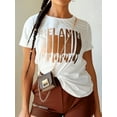 thumbnail image 2 of Lovelywholesale Plus Size Melanin Letter Print T-shirt, 2 of 4