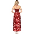 thumbnail image 2 of HAPPY BAY Women's Boho A-Line Smocked Strapless Dresses Evening Long Tube Top Slit Maxi Dress for Women One Size Crimson, Floral, 2 of 5