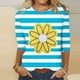 thumbnail image 2 of Camisetas Casuales de las Mujeres de Moda Impresa 3/4 Mangas Blusa Cuello Redondo para el Hogar Y Diario, 2 of 4