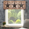 thumbnail image 4 of Western Star Retro Farmhouse Short Window Curtain Valances, Country Farmhouse Brown Wooden Grain Rod Pocket Kitchen Valances for Living Room Bedroom Bathroom Cafe 42" x 18", 4 of 8