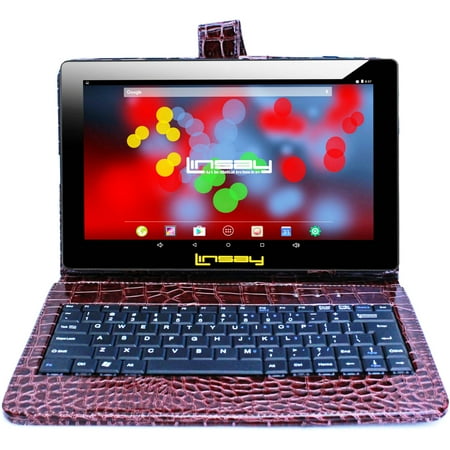 UPC: 0602573209080 | Linsay 10.1  1280×800 IPS 2GB RAM 32GB Storage Android 12 Tablet with Keyboard Brown Crocodile Style