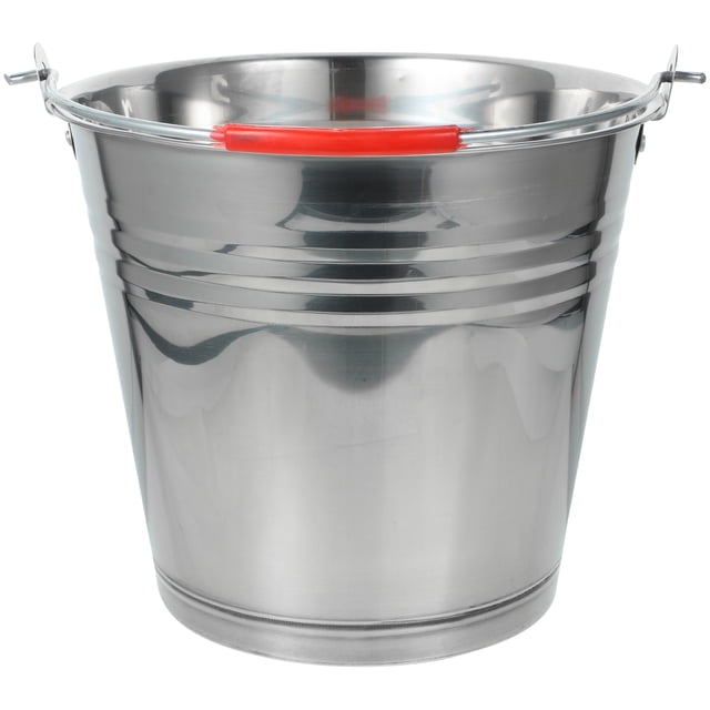 Milisten Stainless Steel Bucket with Handle Portable Water Bucket Multipurpose Bucket