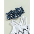 thumbnail image 6 of Arvbitana Toddler Baby Girls Summer Outfits Bull Head Print Sleeveless Strap Tops + Shorts + Headband Western Shorts Set 3Pcs 18M-6T, 6 of 9