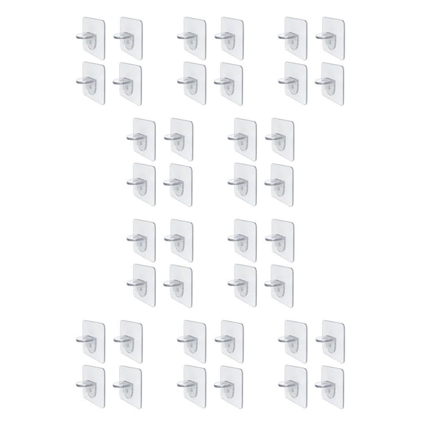 Monstrate 4pcs Self-adhesive Hook Bathroom Kitchen Indoor Duty Hanger Holders Wall-mounted Storage Transparent Clothes Heavy Accessory Normal/6*6cm 10piezas