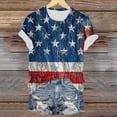 thumbnail image 5 of Yindaity Womens Patriotic Shirt American Flag Patriotic T-Shirt Women 4th of July Gift Shirt USA Flag Stars Stripes Graphic Short Sleeve Casual Tops(Dark Blue,S), 5 of 7