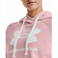 thumbnail image 3 of Under Armour Womens Rival Fleece Logo Hoodie , 647 Prime Pink / / White , 2X, 3 of 5