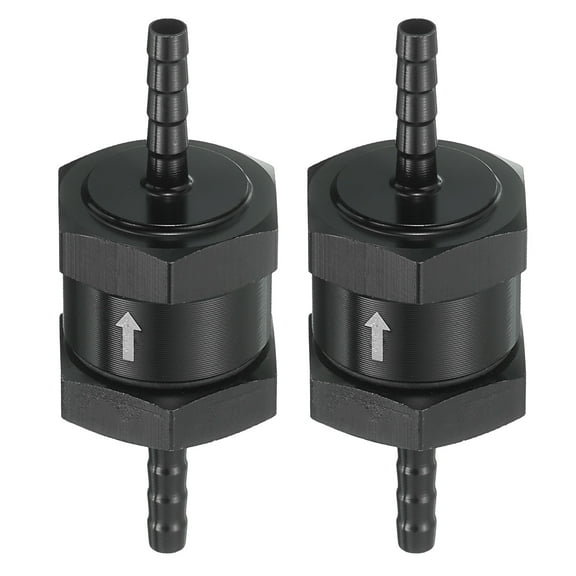 2Pcs 4mm (3/16") Fuel Check Valve, Non-Return One Way Hose Check Valve, Black