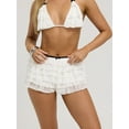 thumbnail image 3 of Rdhnmea Women Flower Lace Shorts Elastic Waist Layered Ruffle Mini Cake Shorts, 3 of 8