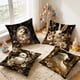 thumbnail image 5 of Paquete de 4 fundas de almohada con adorables animales | Fundas de cojín para sofá con bordado flocado | Fundas decorativas multicolores de 45 x 45 cm para el hogar, la cama, el sofá y la decoración, 5 of 6