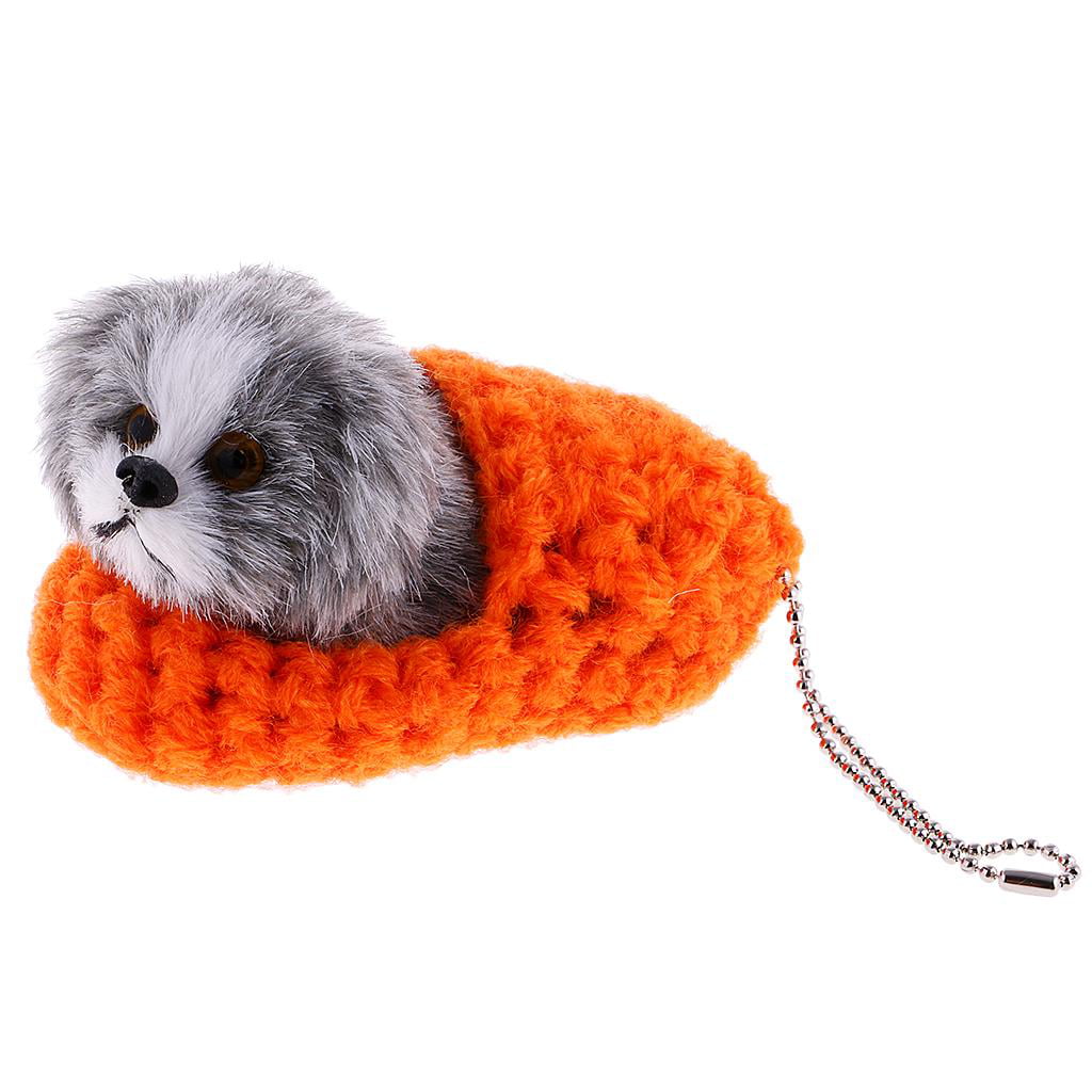 Cuddly Soft Stuffed Pet Animals Toy Plush Slipper Cat Puppy Home Decor Bag Charm 
