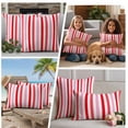 thumbnail image 4 of Red Pink Stripe Outdoor Pillow Covers 24x24 Set of 2,Waterproof Patio Throw Pillowcase Protectors,Geometric White Vertical Striped Decorative Pillow Shams Cushion Covers for Seat Bed Couch Sofa, 4 of 8
