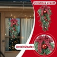 thumbnail image 3 of 21.6 In Artificial Christmas Teardrop Swag Wreath - Pine Swag with Bowknot, Berries & Pinecone, Christmas Wreath, Greenery Cedar Drop Wreath, for Door Wall Fireplace, 3 of 9
