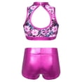 thumbnail image 3 of DPOIS Girls Kids Jazz Hip Hop Dancewear Shiny Sequins Crop Top Shorts Set Gardenia Rose 8, 3 of 7