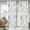 thumbnail image 5 of Outdoor Curtains for Patio Waterproof, Blue Yellow Diamond Outdoor Privacy Panels Grommet, Modern Geometric Middle Century Blackout Outside Curtains for Porch/Cabana/Pergola/Gazebo 54"x95", 2 Panels, 5 of 8