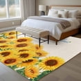 thumbnail image 4 of Summer Flowers Large Area Rugs 5x8 ft Watercolor Sunflower Letter Print Green Leaf Washable Rug Non Slip Indoor Carpet Absorbent Floor Mat for Living Room Bedroom Dining Room, 4 of 9