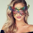 thumbnail image 5 of Unique Bargains Halloween Christmas 1 Pc Butterfly Half Face Party Mask for Masquerade Party Colorful Lace, 5 of 5