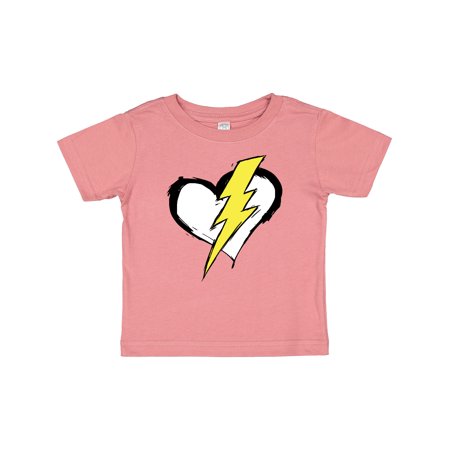 

Inktastic Lightning Bolt Heart Gift Baby Boy or Baby Girl T-Shirt