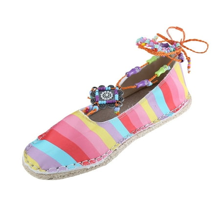 

GWAABD Non Slip Work Shoes for Women Non-slip Single Casual Comfortable Flat Round Women Breathable toe Shoes Lace-Up Women s casual shoes