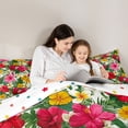 thumbnail image 4 of Erosebridal Tropical Floral Full Size Comforter Sets for Women Girls, Green Palm Tree Leaf Bedding Sets, Polka Dots Reversible, 3pcs, 4 of 6