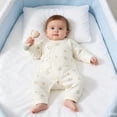 thumbnail image 7 of Baby Kimono Style Romper Girls Boys Cotton Long Sleeve Cute Printed Onesie with Side Bow Tie Detail and Snap Crotch Infant Comfort Jumpsuit Beige 10 6-9 Months, 7 of 7