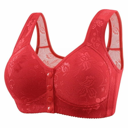 Chuancc Bras for Women Wireless Bra Push Up Bra Women s Open Front Bra Women s Thin Plus Size Non Underwire Up Fixed Cup Tank Top Bra Cover Push Up Bras for Women Red L Clearance