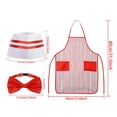 thumbnail image 3 of CONZONE Carnival Womens Chef Dress Up Casual Striped Apron Bowtie And Hat Outfit Funny Party Stage Performance Clothes, 3 of 4
