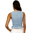 thumbnail image 6 of Biezeib Women's Solid Color Tank Tops, Fashion Sleeveless Round Neck Ruffle Hem Smocked Tops, 6 of 6