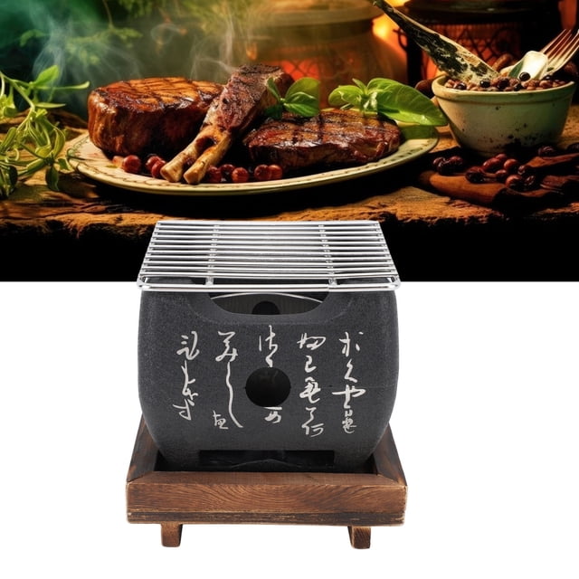 Parrilla De Barbacoa Japonesa, Mini Estufa De Carbón Portátil, Parrilla De Hibachi De aleación De Aluminio Con Distribución De Calor Uniforme, Para La Parrilla, Campamento,