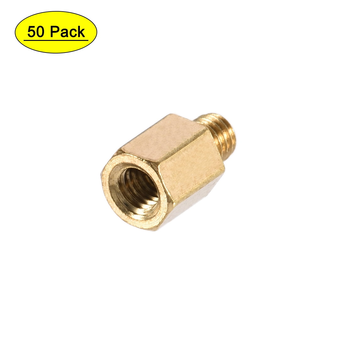 Uxcell Brass M3 7mm+3mm MaleFemale Hex Standoff 50 Pack