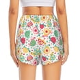 thumbnail image 2 of Lsque Turtle Flower Printed Women's Running Shorts with Liner Pockets,Elastic Quick Dry Workout Athletic Gym Yoga Shorts,Womens High Waist Shorts-X-Large, 2 of 9