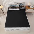 thumbnail image 3 of catabedysis Happy Camping Print Zipper Full Size Comforter Sets with Fitted Sheet and 2 Pillowcases,Rustic Adventure Theme Zipper Bedding Set For Boys,Multicolor,Black Reversible,4-Piece, 3 of 7