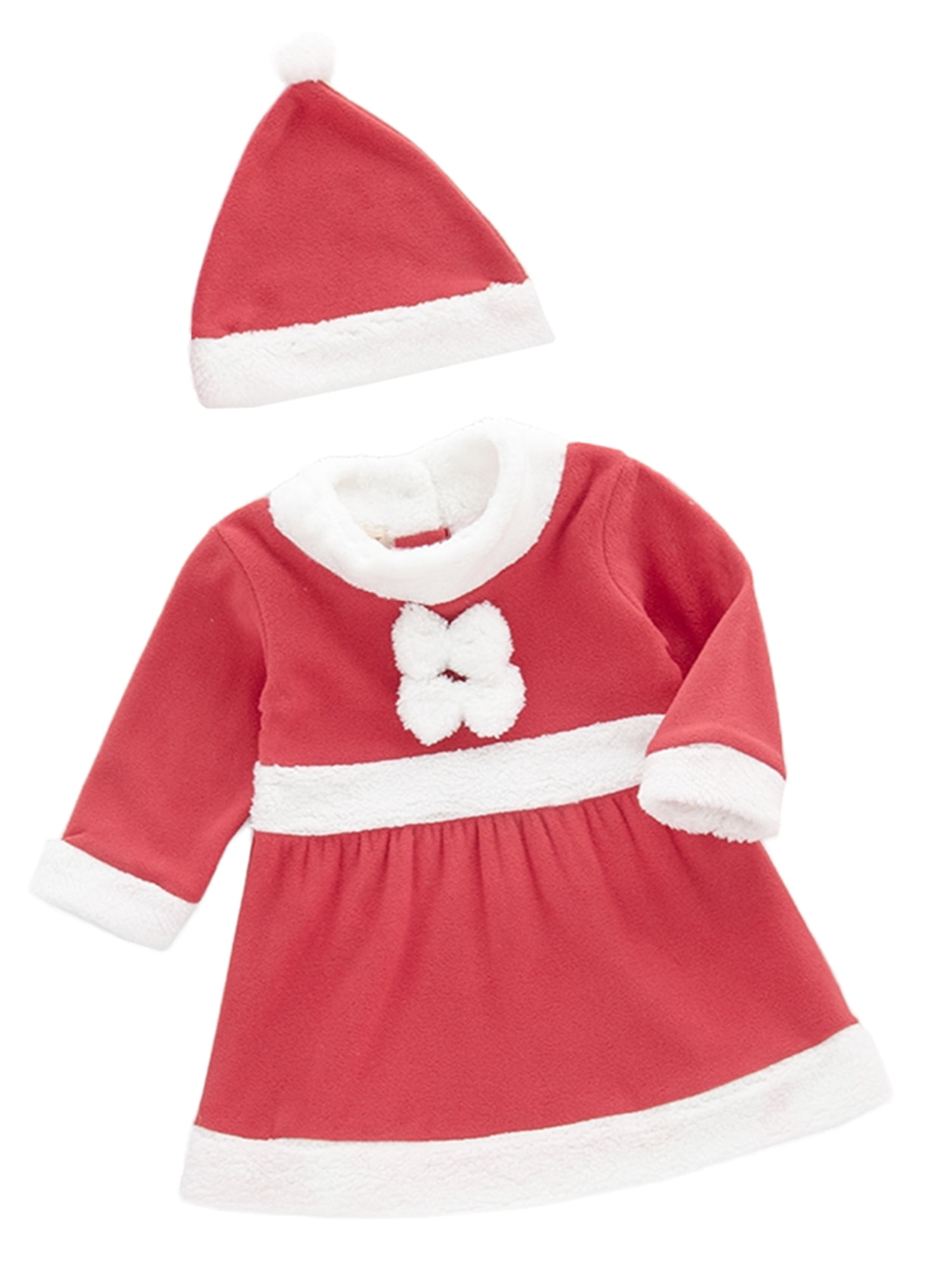 Kid Girls Boys Christmas Costume Outfit Santa Claus Suit Party Holiday Dancewear