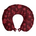 thumbnail image 1 of Abstract Travel Pillow Neck Rest, Polka Dotted Palm Tropical Plants Silhouettes Print, Memory Foam Traveling Accessory Airplane and Car, 12", Dark Fuchsia Vermilion, by Ambesonne, 1 of 2