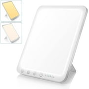Light Therapy Lamp, 15000 Lux Simulated Sunlight, 3 Color Temperature, 5 Brightness Levels, 10-60min Adjustable Timer, 180° Rotatable Stand, Memory Function, Touch Control LED Lamp for Indoor