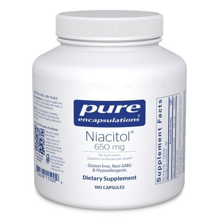Pure Encapsulations Niacitol 650 mg | Hypoallergenic No-Flush Niacin to Support Digestion, Hormone Synthesis, and Tissue Formation | 180 Capsules