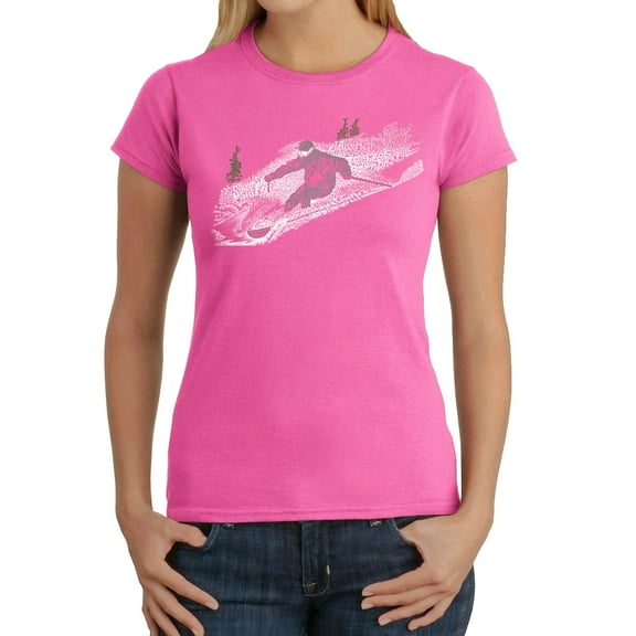 LA Pop Art Women's Word Art T-Shirt - Ski