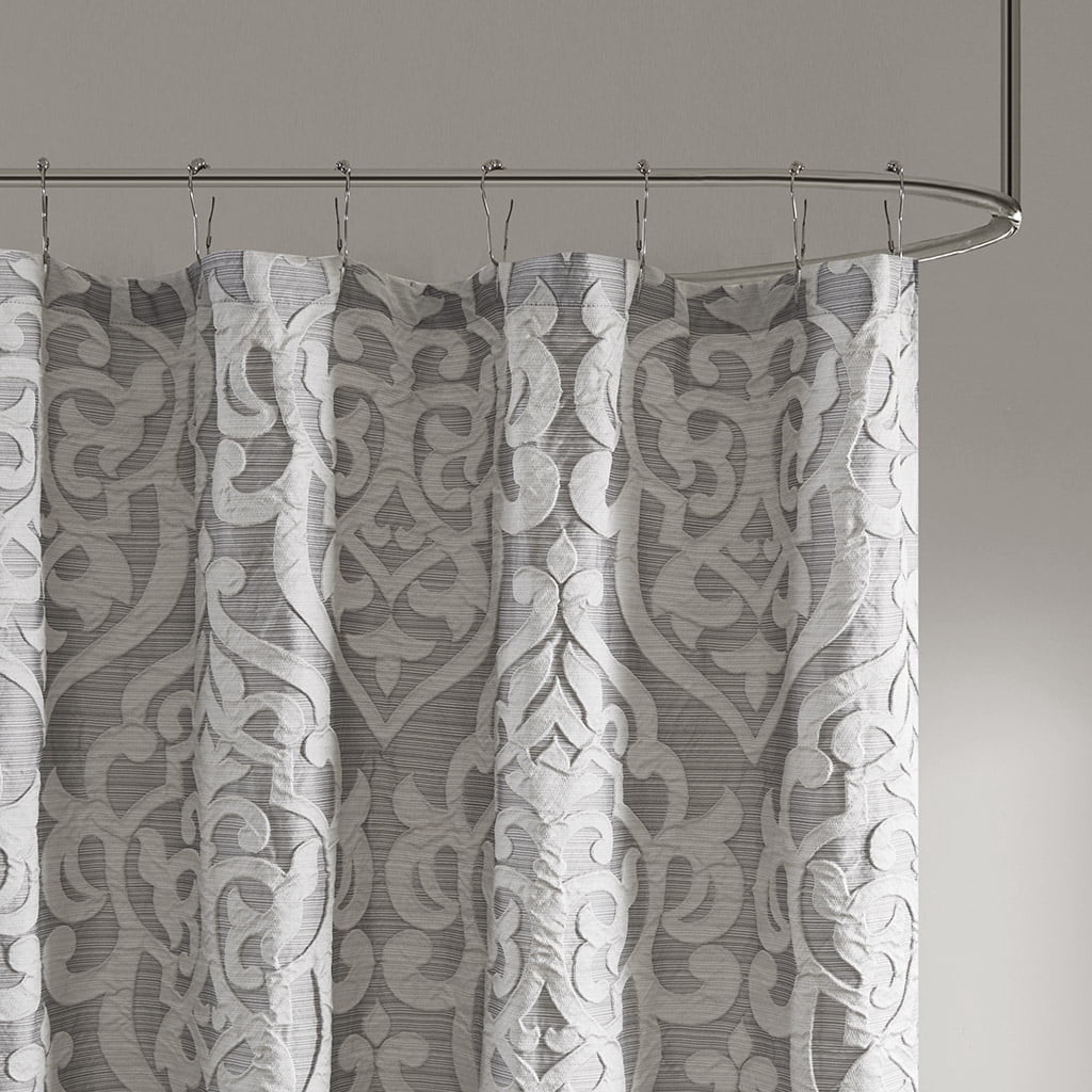 MAYEERTY Jacquard Shower Curtain, 72" x 72", Beige, Cotton